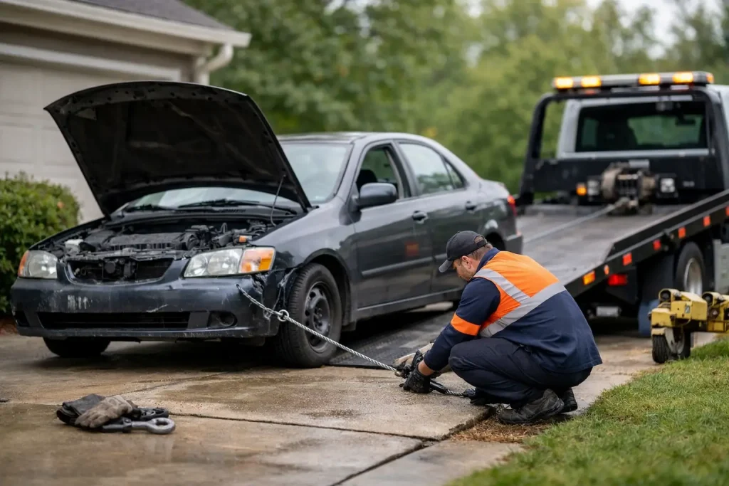 How to Remove Broken Car From Driveway